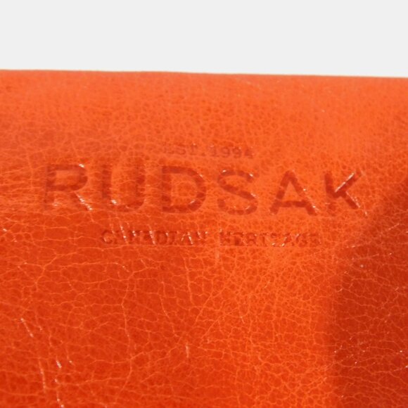 RUDSAK Burnt Orange leather Halo Mini Clutch Crossbody Bag  Purse Wallet - Picture 2 of 9